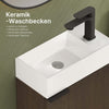 Badezimmerschrank mit Waschbecken und stoßgeschützter Tür