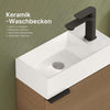 Badezimmerschrank mit Waschbecken und stoßgeschützter Tür