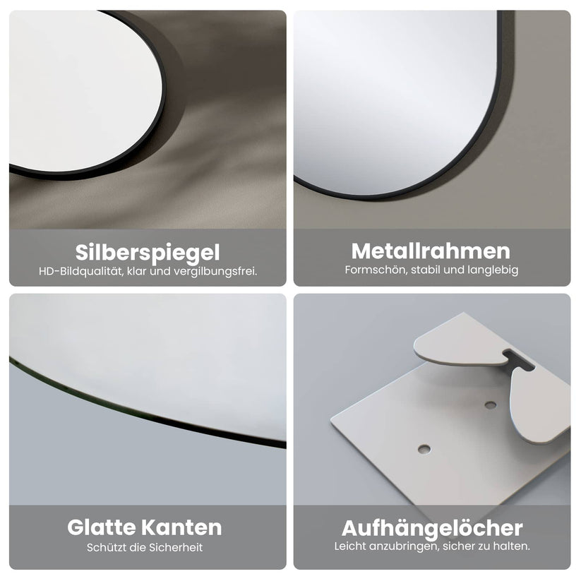 OvalRahmen Badezimmerspiegel OM18 - Schwarz matt / 60 x 100 x 2 cm - Bild 8