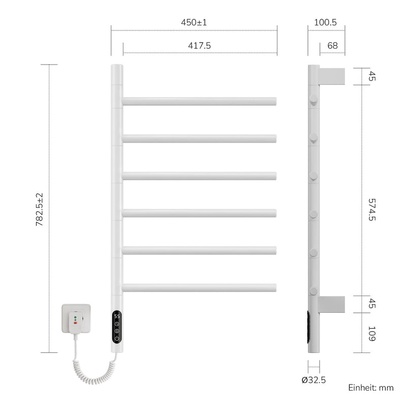 Handtuchheizkörper Orbrad PCR - Weiß / 78 × 45 × 10 cm - Bild 8