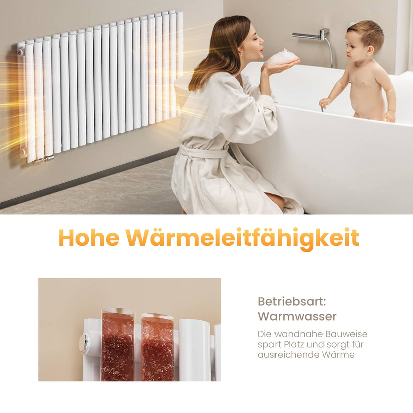 Heizkörper Ovalrad OR Horizontal - Weiß - Bild 6
