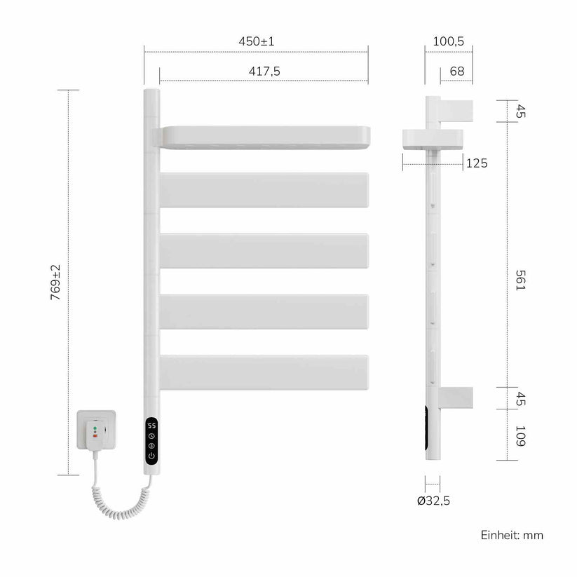 Handtuchheizkörper Flatrad PFR - Weiß / 76 × 45 × 15 cm - Bild 8