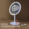 Kosmetikspiegel mit 3 Lichtfarben, 1X/3X-Vergrößerung & Akku – drehbar & mit Touch-Steuerung