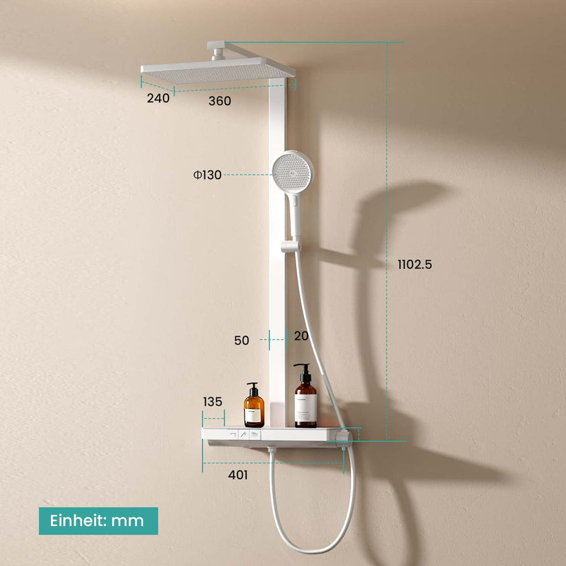 Duschsystem LuxusFIow F11 - Weiß matt - Bild 16