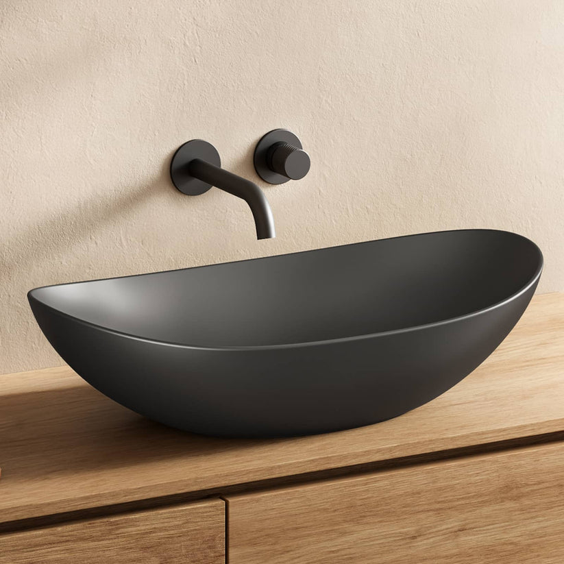 Geschwungener Aufsatzwaschtisch Bovelari CB05 - Schwarz matt / 61.5 × 36 × 15.5 cm - Bild 11