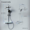 Duschsystem mit Thermostat, Regendusche & Glasablage – Chrom poliert