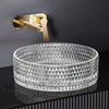 Rundes Aufsatzwaschbecken aus Klarglas mit diamantgeschliffenem Design