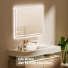 EMKE Badspiegel "LeeMi Ω Pro" 60*80cm mit LED Beleuchtung und Touch Schalter(Schlaue 3-in-1-Touch.)