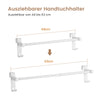 Ausziehbarer Handtuchhalter ohne Bohren – zur Tür-, Heizkörper- oder Schubladenmontage, 40–63 cm