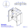 Bad-Spiegelschrank mit 2 Soft-Close-Flügeltüren & kupferfreiem Spiegel, 60 × 65 cm