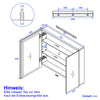 Bad-Spiegelschrank mit 2 Soft-Close-Flügeltüren & kupferfreiem Spiegel, 75–85 × 65 cm