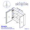 Bad-Spiegelschrank mit 2 Soft-Close-Flügeltüren & kupferfreiem Spiegel, 75–85 × 65 cm