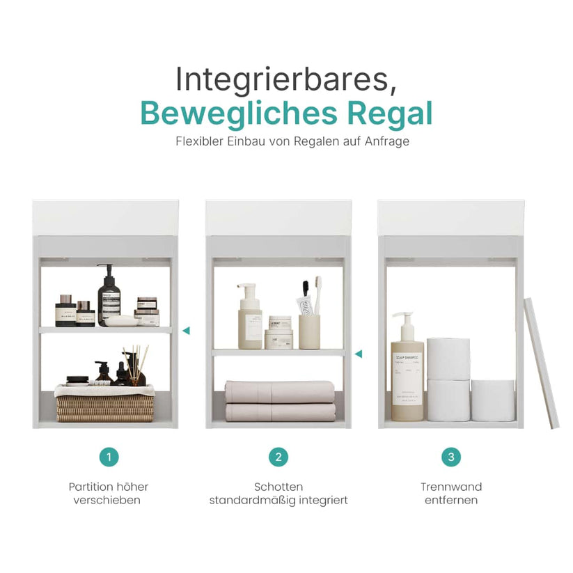 Rechteckiger Badezimmerschrank BV1 - Weiß - Bild 10