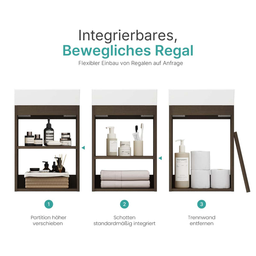 Rechteckiger Badezimmerschrank BV1 - Rauch-Eiche - Bild 22