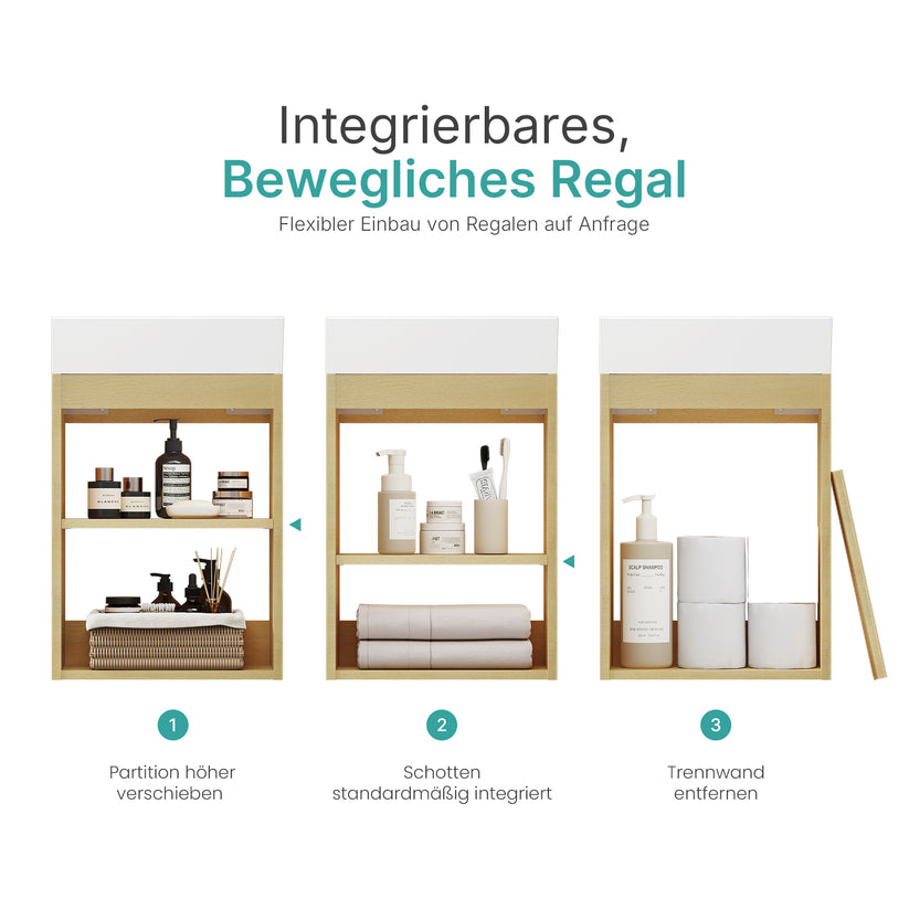Rechteckiger Badezimmerschrank BV1 - Natur-Eiche - Bild 4