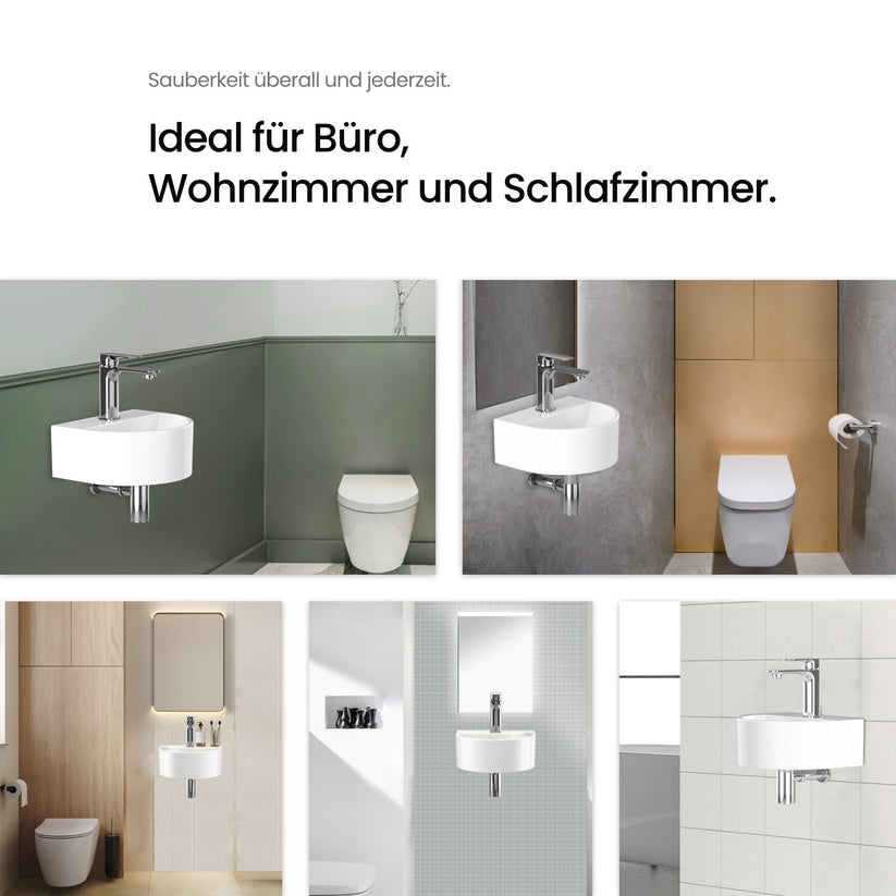 Keramik-Hängewaschbecken CB16 - Weiß - Bild 6