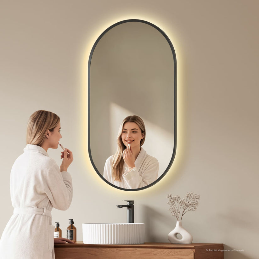 Badezimmerspiegel Glowrim LM37 - 50 × 90 × 2.5 cm / Schwarz - Bild 20