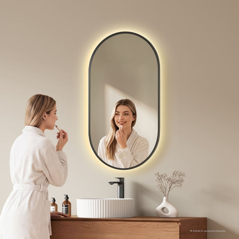 Badezimmerspiegel Glowrim LM37 - 45 × 75 × 2.5 cm / Schwarz - Bild 15