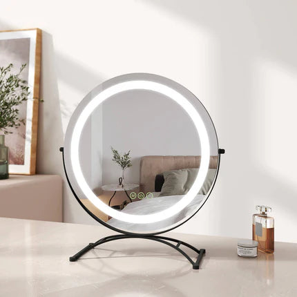 Kosmetikspiegel mit Beleuchtung, 3 Lichtfarben, Memory-Funktion & dimmbarer Helligkeit