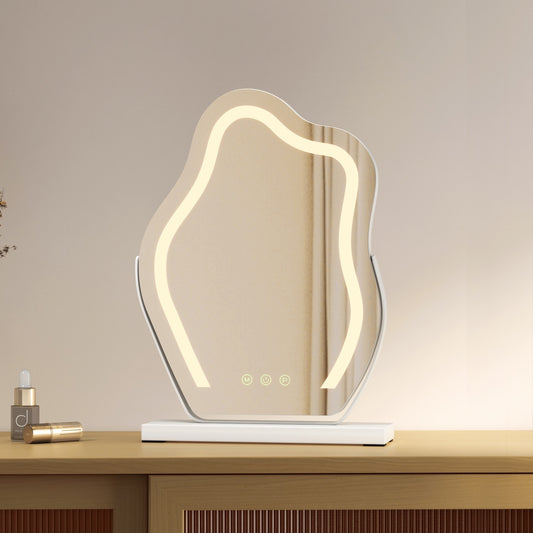 Drehbarer LED-Schminkspiegel mit 3 Lichtfarben