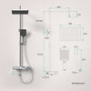 Duschsystem mit Thermostat, Glasablage & umschaltbarer Hand- und Kopfbrause