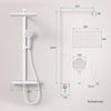 EMKE Duschsystem „F11“ – Thermostat-Duschpaneel mit Glasablage, 3 Strahlarten, Regendusche & Handbrause, 105×40,1×57,3 cm, anthrazit matt