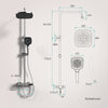 EMKE Duschsystem „F12“ – Thermostat-Duschset mit 260x260 mm Kopfbrause, Handbrause & Einhebelsteuerung, Aufputz, Chrom
