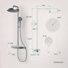 Duschsystem mit Thermostat, 320 mm Kopfbrause & Ablage – mit Antikalk- & Luftblasenfunktion