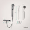 Thermostat‑Duschsystem mit Split‑Design & 3‑Strahl‑Handbrause – matt Anthrazit
