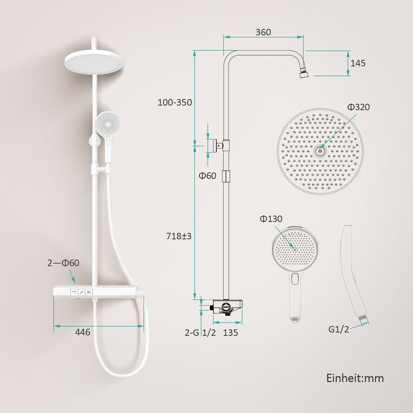 Duschsystem SleeFlow F22 - Weiß - Bild 18