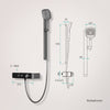 Duschsystem mit Thermostat, Handbrause mit 3 Strahlarten & Wannenumsteller