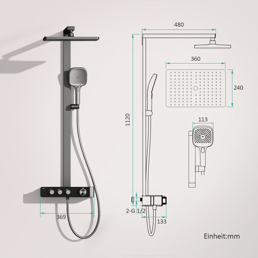Duschsystem SleeFlow F27 - Anthrazit - Bild 11