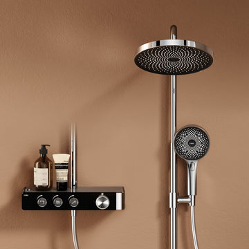 Duschsystem mit Thermostat, Regendusche & 3 Strahlarten
