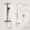 Duschsystem mit Thermostat, Regendusche & einstellbarem Wasserdurchfluss