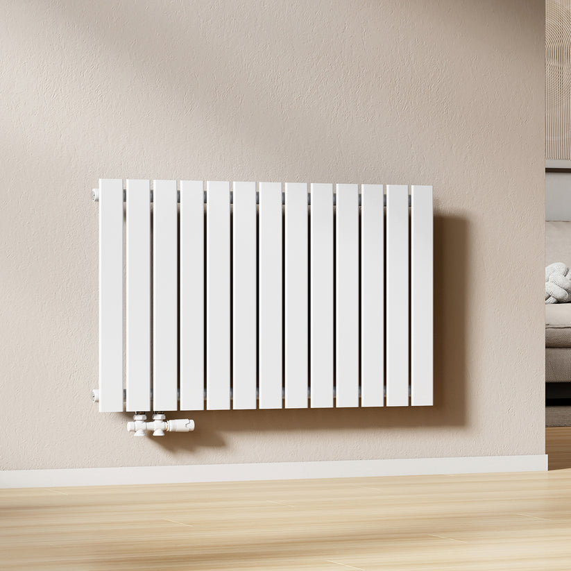 EMKE Flachheizkörper Horizontal Einlagig Seitenanschluss Wohnzimmer (Anthrazit/Weiß) - Weiß / 63x100 / Einlagig - Bild 2