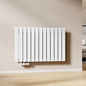 EMKE Flachheizkörper Horizontal Einlagig Seitenanschluss Wohnzimmer (Anthrazit/Weiß)