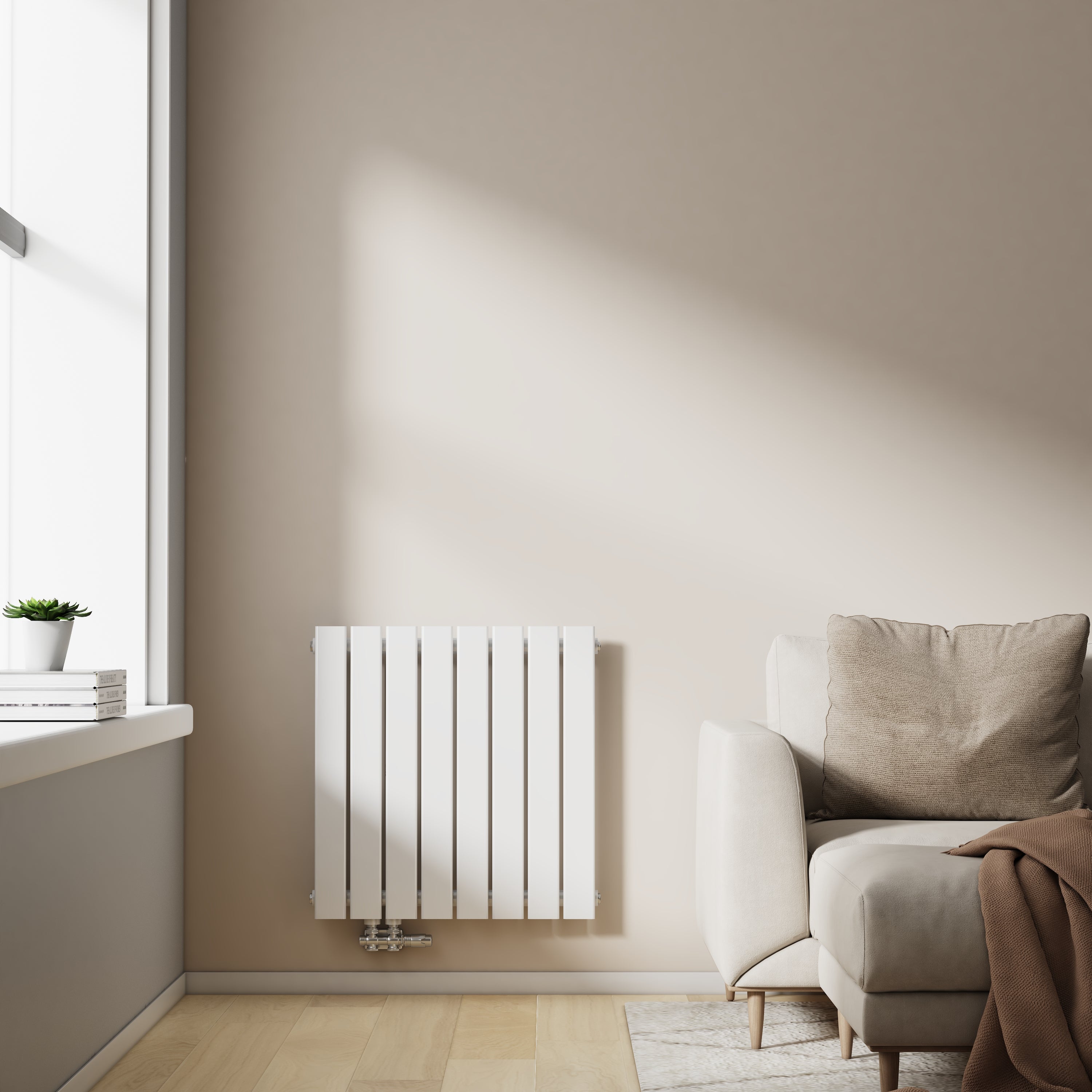 EMKE Flachheizkörper Horizontal Einlagig Seitenanschluss Wohnzimmer (Anthrazit/Weiß)