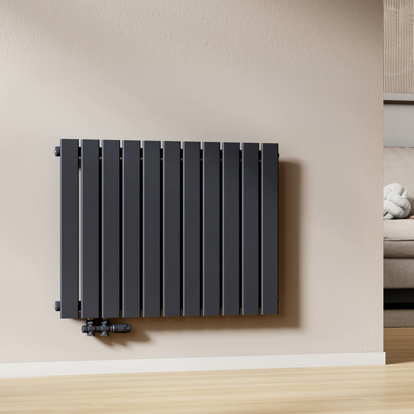 EMKE Flachheizkörper Horizontal Einlagig Seitenanschluss Wohnzimmer (Anthrazit/Weiß) - Anthrazit / 63x85 / Einlagig - Bild 22