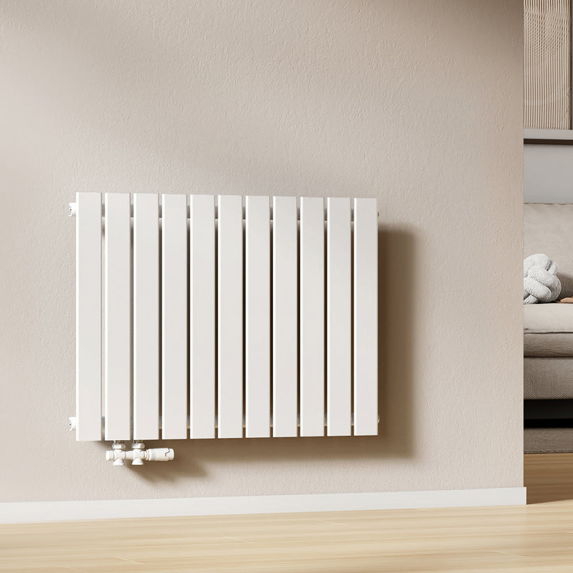 EMKE Flachheizkörper Horizontal Einlagig Seitenanschluss Wohnzimmer (Anthrazit/Weiß) - Weiß / 63x85 / Einlagig - Bild 9