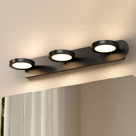 LED Spiegelleuchte mit 360° drehbaren Köpfen & warmweißem Licht, IP20