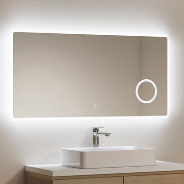 Rahmenloser LED-Spiegel mit Touch‑Bedienung