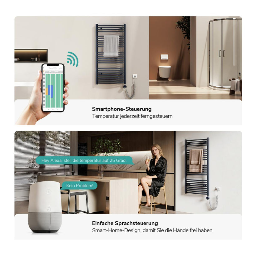 Handtuchheizkörper ArcWarm PCTR - Anthrazit / 140 x 60 cm - Bild 22