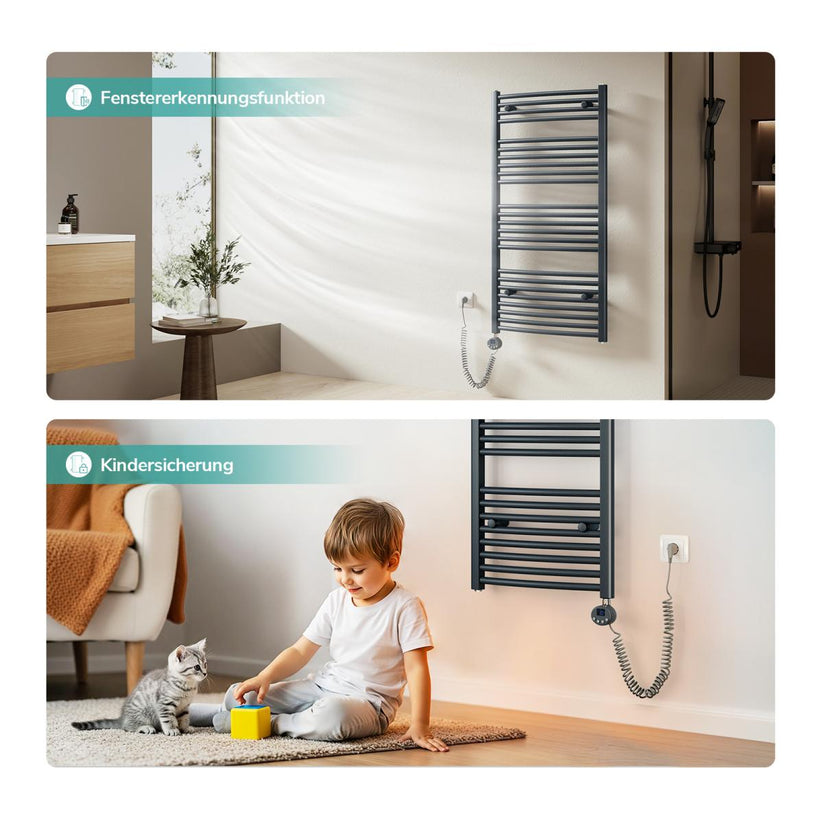 Handtuchheizkörper ArcWarm PCTR - Anthrazit / 140 x 60 cm - Bild 23
