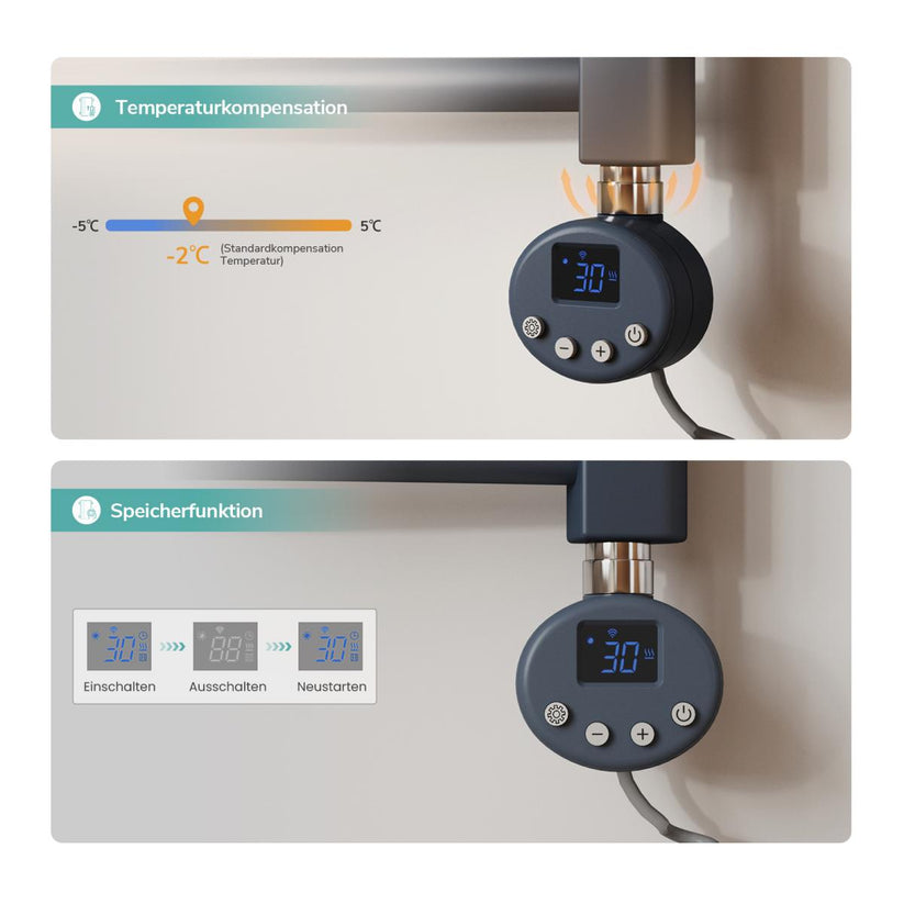 Handtuchheizkörper ArcWarm PCTR - Anthrazit / 140 x 60 cm - Bild 24