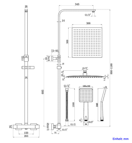 EMKE Regendusche (Rainshower-System mit Themostat, Chrom)