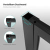 Duschwand mit schwarzem Rahmen für Walk-In-Duschen, 200 cm hoch