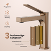 EMKE XF21  Wasserhahn Bad, Waschtischarmatur, Mischbatterie Küche, Waschbecken Armaturen, Rosengold