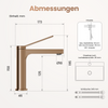 EMKE XF21  Wasserhahn Bad, Waschtischarmatur, Mischbatterie Küche, Waschbecken Armaturen, Rosengold