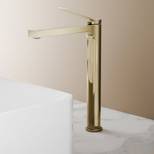 EMKE XF21  Wasserhahn Bad hoch, Waschtischarmatur, Mischbatterie Küche, Waschbecken Armaturen, Champagnergold
