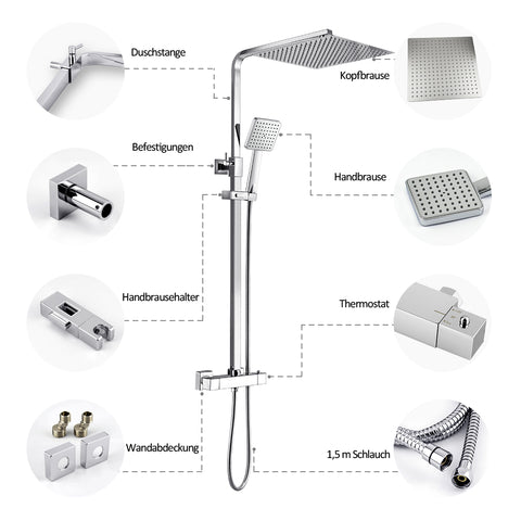 EMKE Regendusche (Rainshower-System mit Themostat, Chrom)